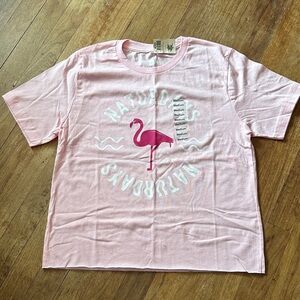Pink Naturdays Cropped Graphic Tee - M